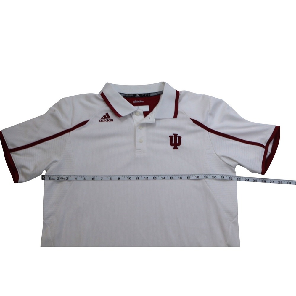 Adidas Indiana Hoosiers Mens Large White Climalite Polo Shirt 1897A IU NCAA - Picture 5 of 9